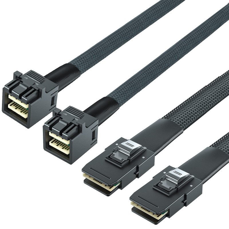 ipolex SFF-8643 to SFF-8087 Mini SAS HD Cable with Sideband, Compatible with 12Gbps SAS Drives and 6Gbps SAS/SATA Drives, 0.5-m(1.64ft), 2 Pack - Image 5